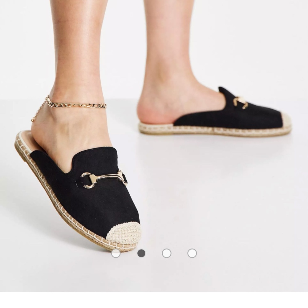 Espadrille mules with snaffle trim size 8